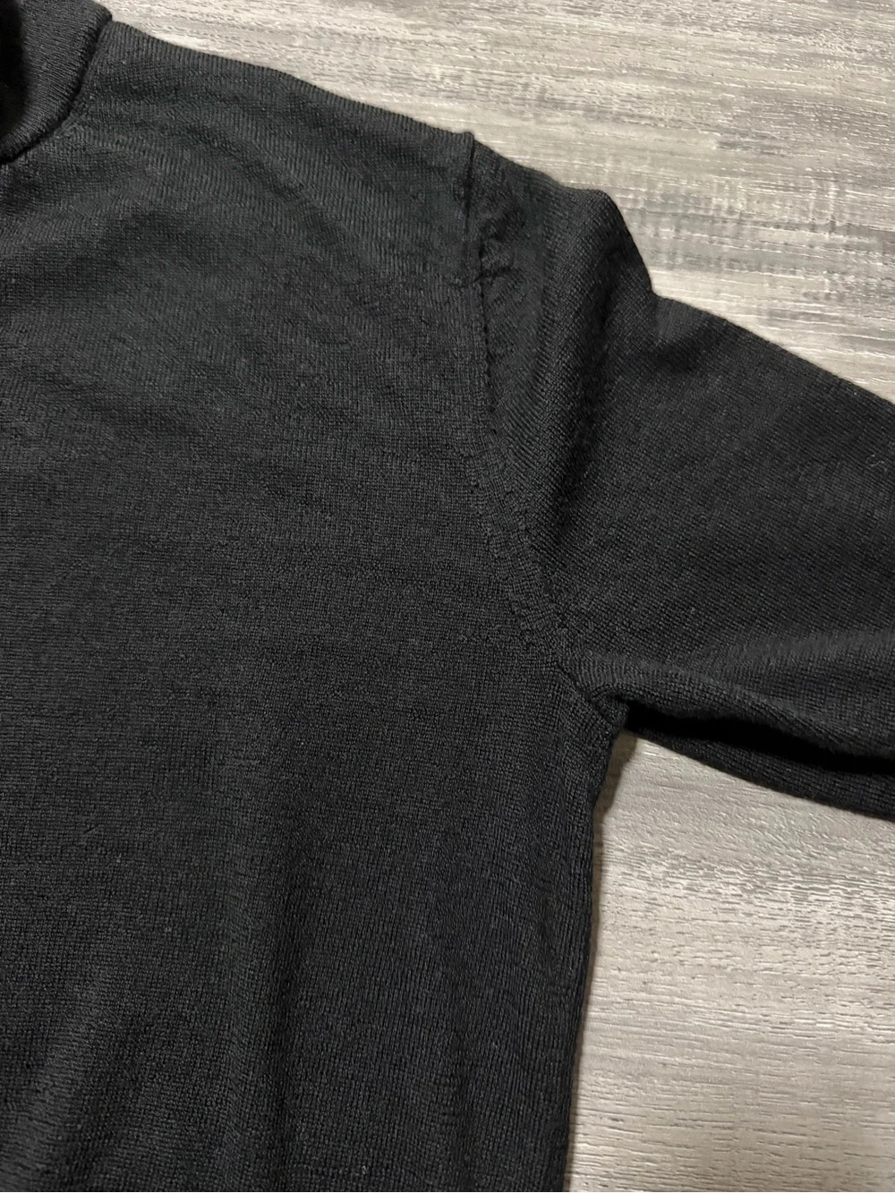 Banana Republic Men's Black 1/4 Zip Sweater Large 100% Merino Wool Pullover
